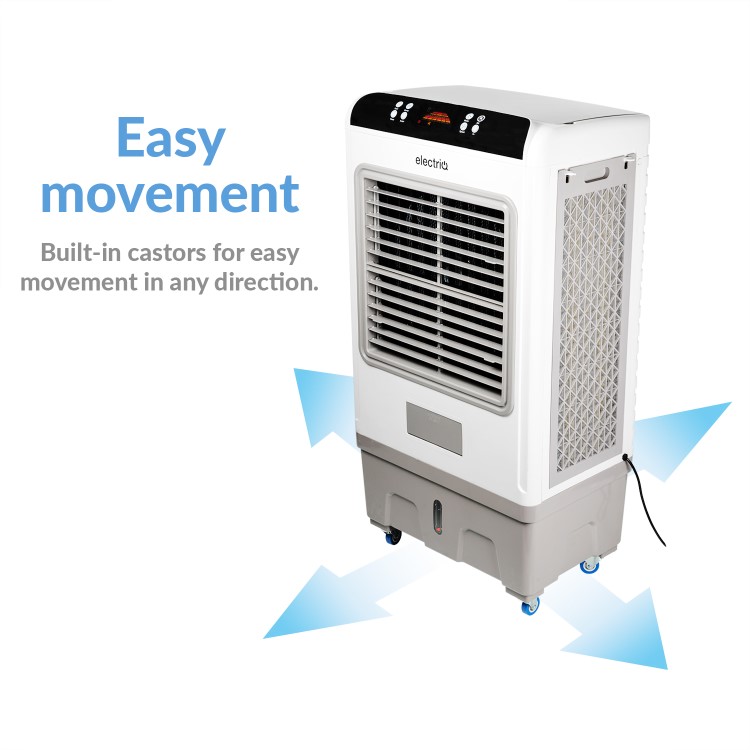 GRADE A3 - electriQ 60L Evaporative Air Cooler and Air Purifier with anti-Bacterial Ioniser for areas up to 80 sqm