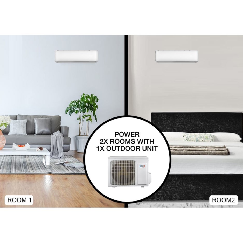 Argo MultiSplit 2x 9000 BTU A++ Wall Air Conditioner System with Single Outdoor Unit WiFi