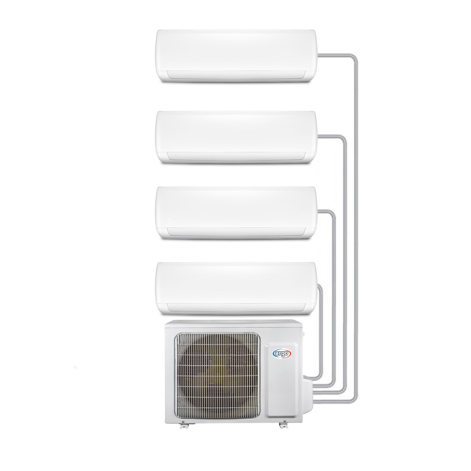 Refurbished Argo Multi-Split 4-Way 4x 9000 BTU A++ Wall Air Conditioner System with Single Outdoor U