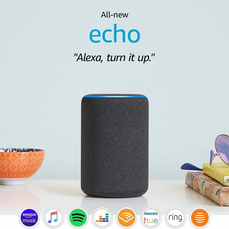 All-new Amazon Echo 3rd Generation Smart speaker with Alexa Charcoal Fabric