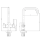Instant Boiling Water Kitchen Tap 3 in 1 Brushed Nickel 