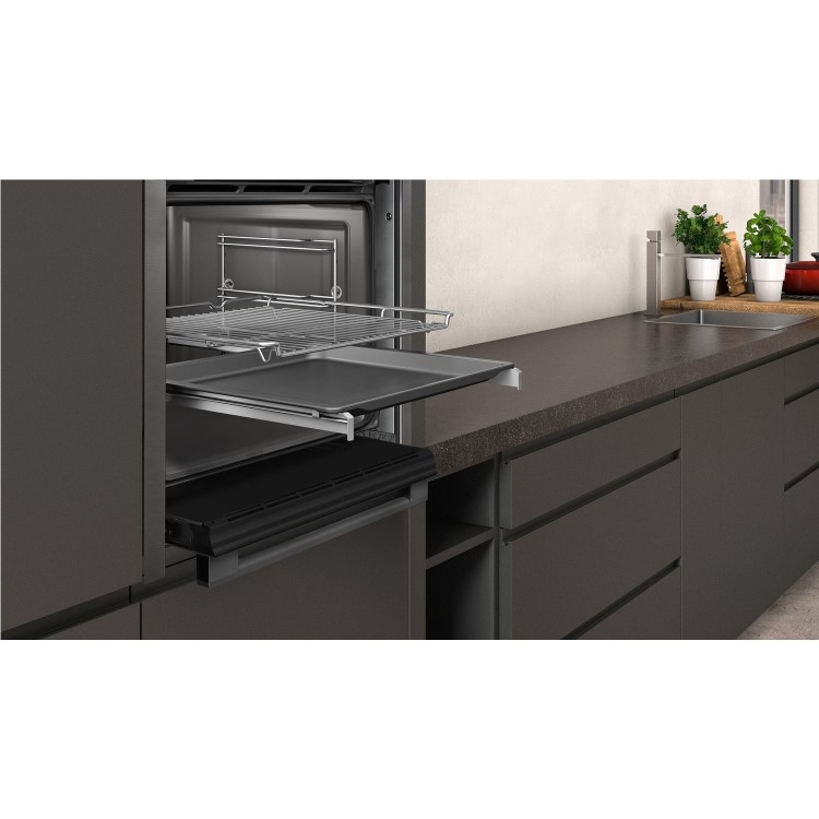 Neff N50 Slide & Hide Electric Single Oven - Graphite Grey
