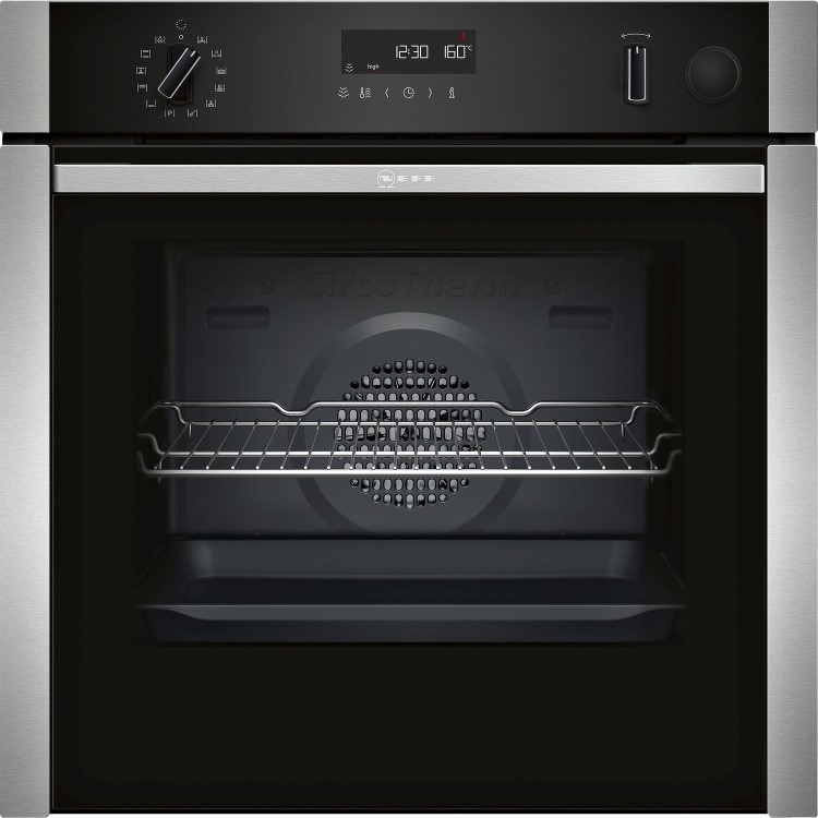 Neff N50 Slide & Hide Electric Single Oven - Stainless Steel