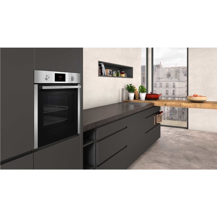 Neff N30 Slide & Hide Electric Single Oven - Stainless Steel