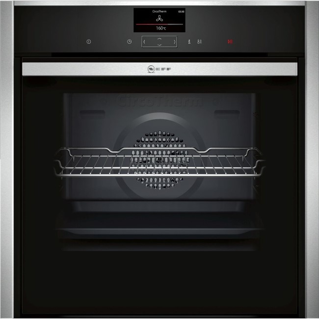 GRADE A2 - Neff B47CS34H0B N90 Touch Control Multifunction Single Oven With SLIDE&HIDE Door - Black With Steel