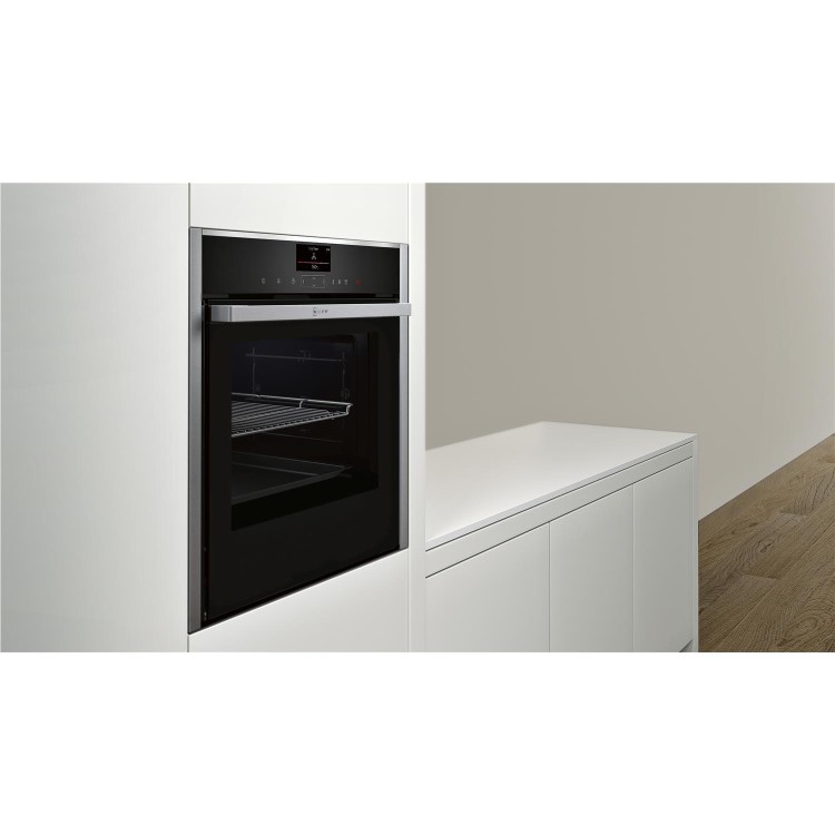 Neff B47VS34N0B Slide & Hide Electric Built-in Single Oven Stainless Steel