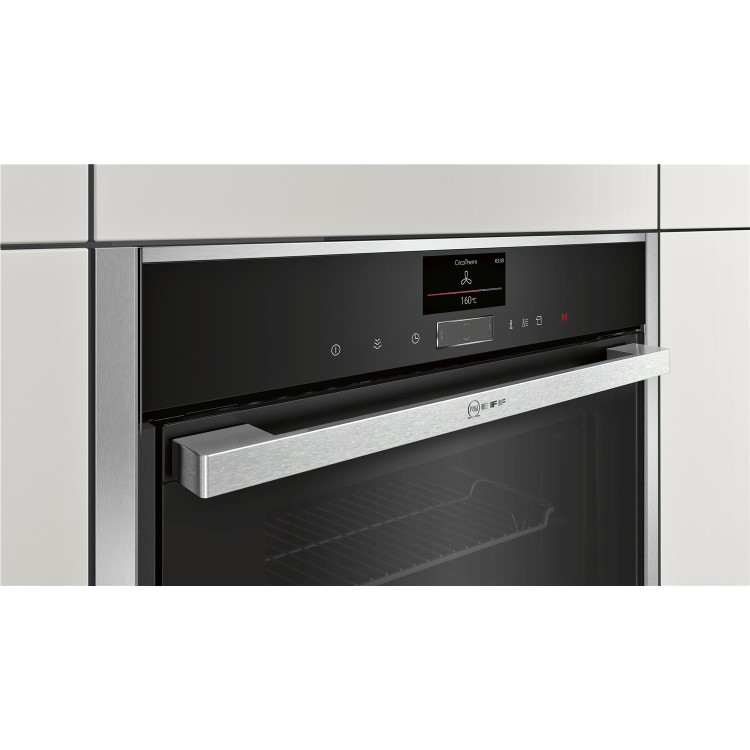 Neff B47VS34N0B Slide & Hide Electric Built-in Single Oven Stainless Steel