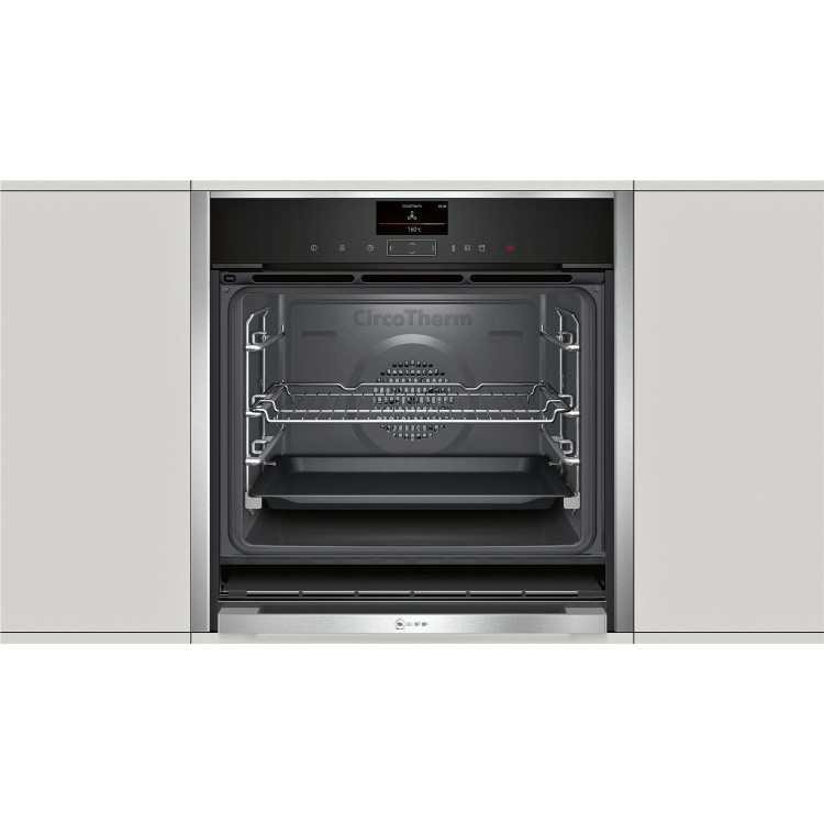 Neff B47VS34N0B Slide & Hide Electric Built-in Single Oven Stainless Steel