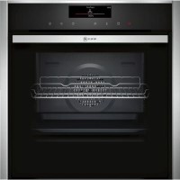 Neff B48FT78H0B N90 Multifunction Single Oven With FullSteam & SLIDE&HIDE Door - Black With Steel Tr