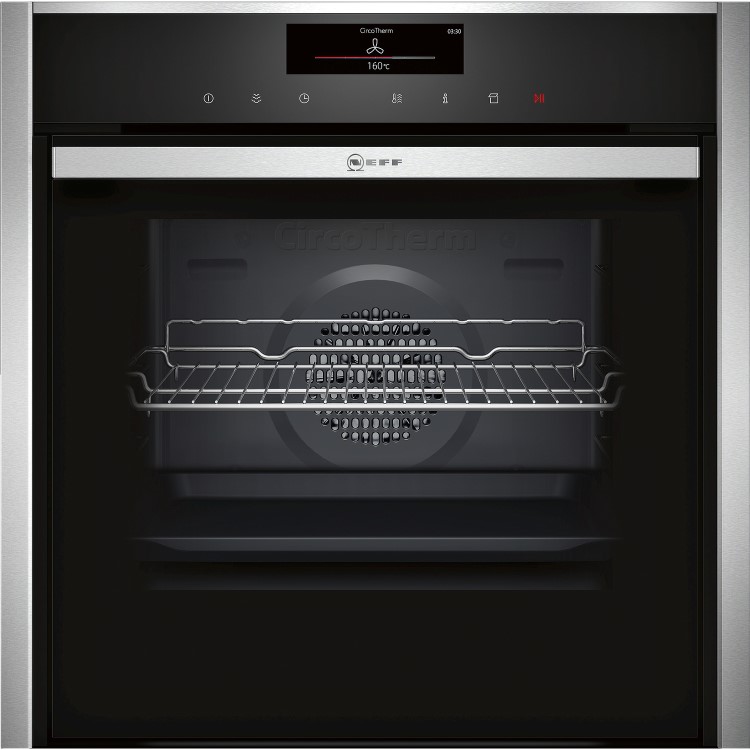 Neff B48FT78N1B N90 FullSteam Multifunction Built-in Steam Oven With Slide and Hide - Stainless Steel