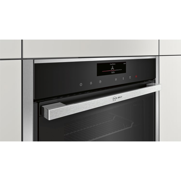 Neff B48FT78N1B N90 FullSteam Multifunction Built-in Steam Oven With Slide and Hide - Stainless Steel