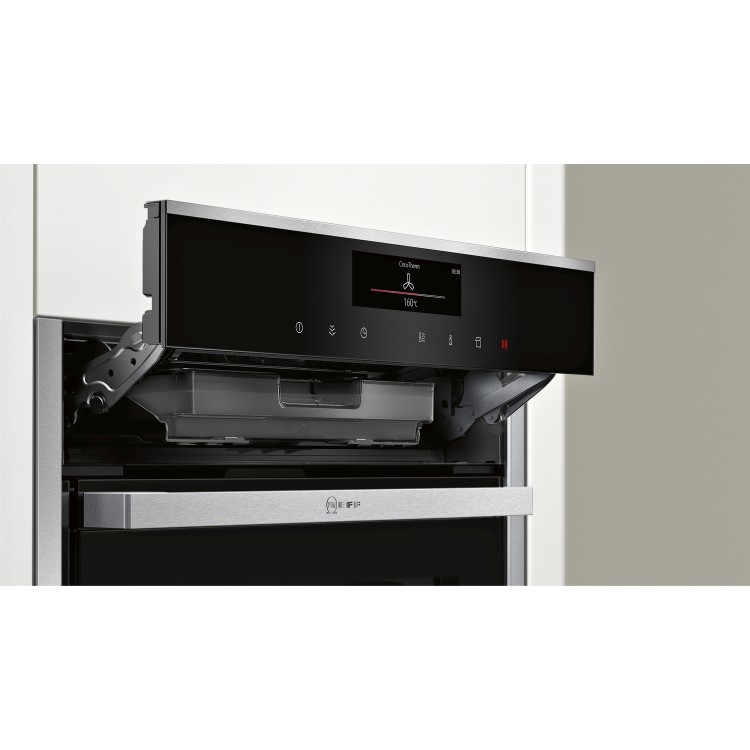 Neff B48FT78N1B N90 FullSteam Multifunction Built-in Steam Oven With Slide and Hide - Stainless Steel