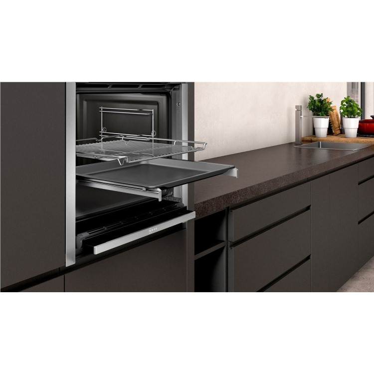 Neff B4ACM5HH0B N50 Slide & Hide 8 Function Single Oven with Catalytic Cleaning - Stainless Steel