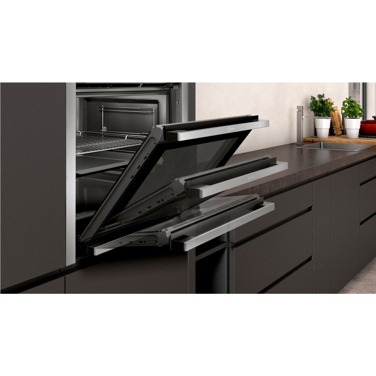 Neff B4ACM5HH0B N50 Slide & Hide 8 Function Single Oven with Catalytic Cleaning - Stainless Steel