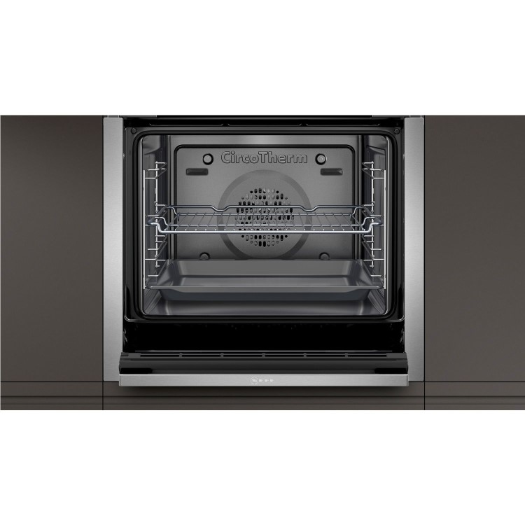 Refurbished Neff N50 Slide & Hide Electric Single Oven with added Steam Function and Catalytic Cleaning - Stainless Steel