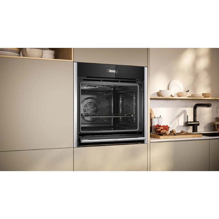 Refurbished Neff N70 B54CR71N0B Slide & Hide 60cm Single Built In Electric Oven Stainless Steel
