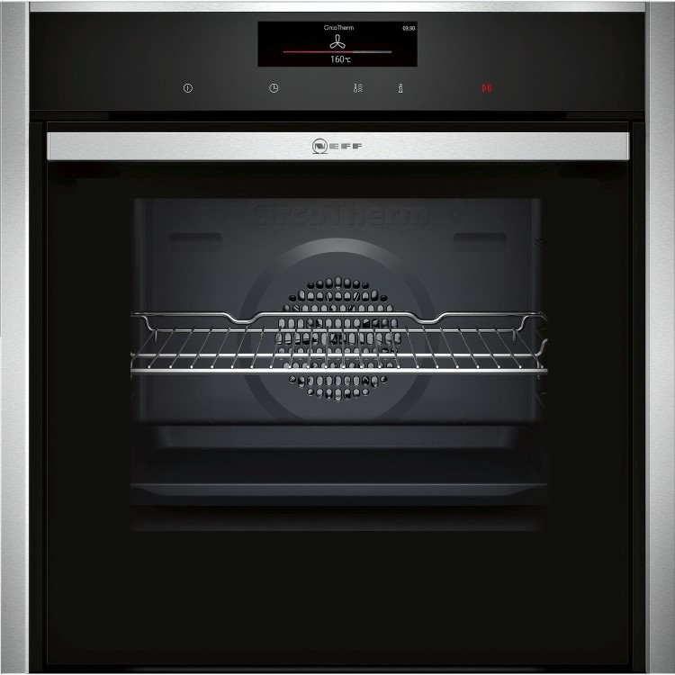 Refurbished Neff N90 B58CT68H0B Slide & Hide Pyrolytic Self Cleaning 60cm Single Built In Electric Oven Black