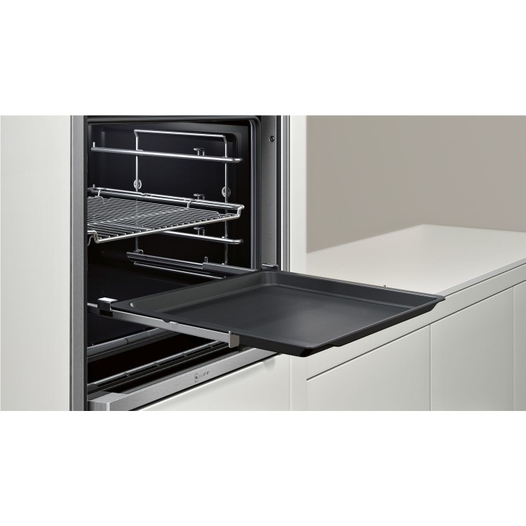Refurbished Neff N90 B58CT68H0B Slide & Hide Pyrolytic Self Cleaning 60cm Single Built In Electric Oven Black