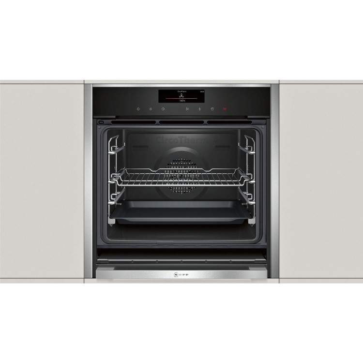 Neff N90 Slide and Hide Single Oven With VarioSteam - Black