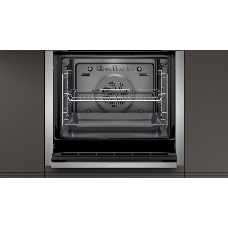 Neff B5AVH6AH0B N50 Slide & Hide 11 Function Single Oven with Added Steam and Pyrolytic Cleaning - Stainless Steel