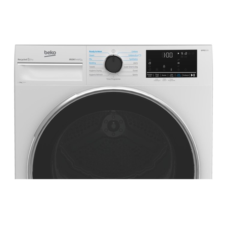 Beko IronFinish&#153; 9kg Heat Pump Tumble Dryer - White