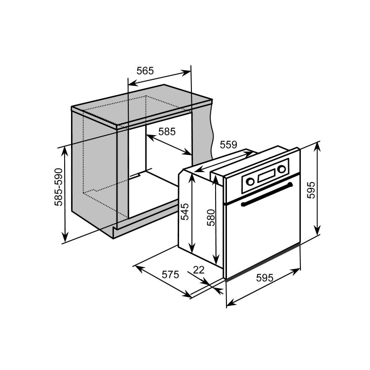 Baumatic B630MC Megachef Pyrolytic Multifunction Electric Built-in Single Oven Black And Stainless Steel