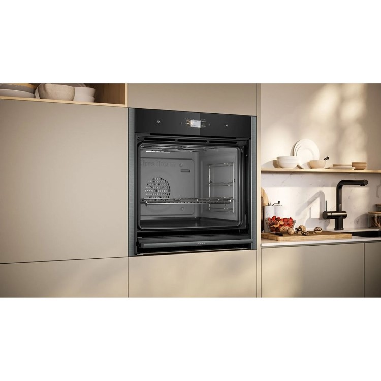 Neff N90 Slide & Hide Electric Single Oven - Graphite Grey