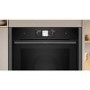 Neff N90 Slide & Hide Electric Single Oven with Steam - Black