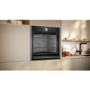 Neff N90 Slide & Hide Electric Single Oven with Steam - Black