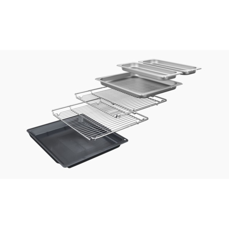 Neff N90 Slide & Hide Electric Single Oven with Steam - Black
