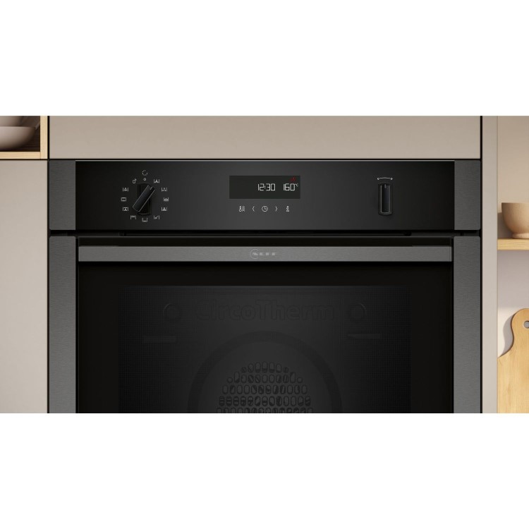 Neff N50 Slide & Hide Electric Single Oven - Graphite Grey