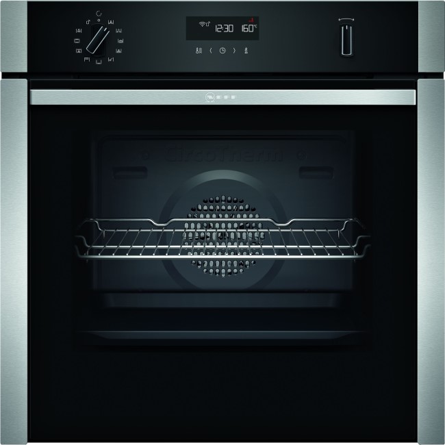 GRADE A2 - Neff B6ACH7HH0B N50 Slide & Hide 8 Function Pyrolytic Self Cleaning Electric Single Oven - Stainless Steel