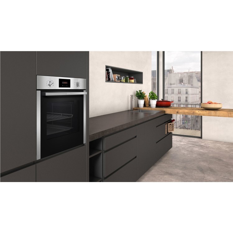 Neff N30 Slide & Hide Electric Single Oven - Stainless Steel
