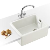 Franke BAK710DP Belfast Deep Single Bowl White Ceramic Sink and Tap Designer Pack