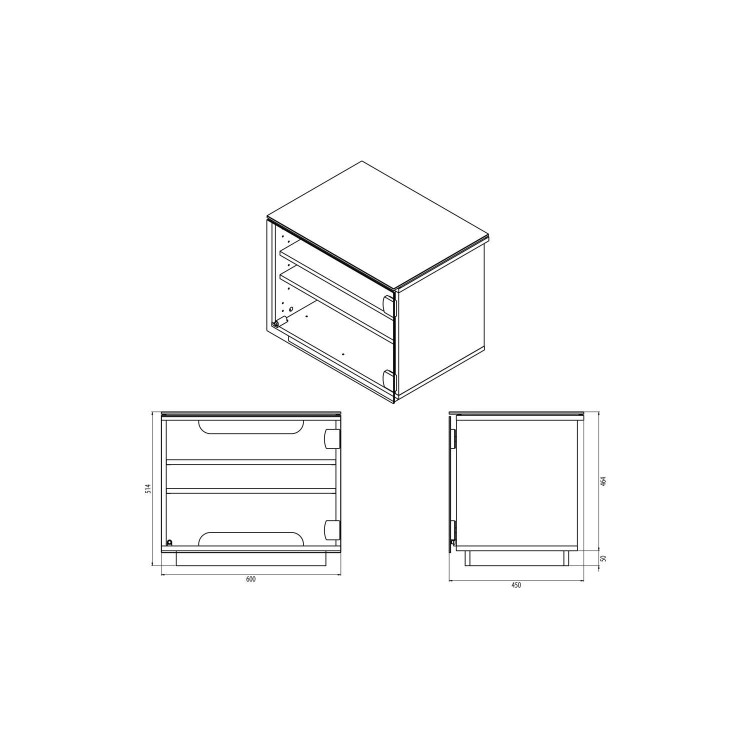 UK-CF Barcelona Gloss Black TV Cabinet - Up to 42 Inch