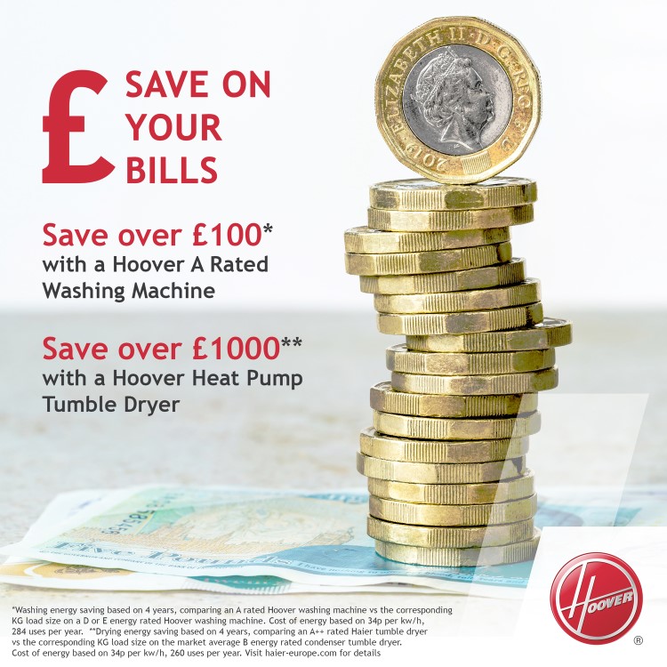 Hoover 7kg Integrated Heat Pump Tumble Dryer - Black
