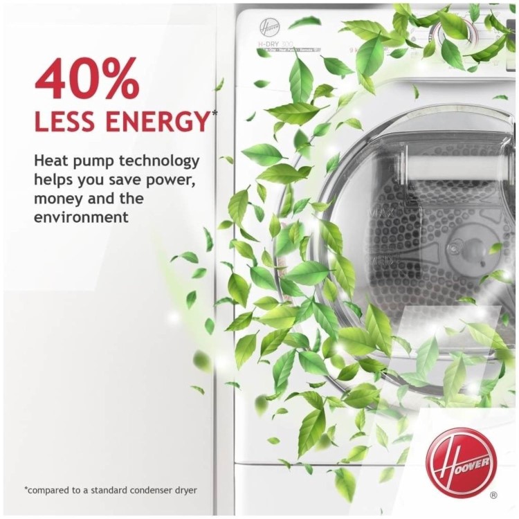 Hoover H-Dry 300 7kg Integrated Heat Pump Tumble Dryer - Black