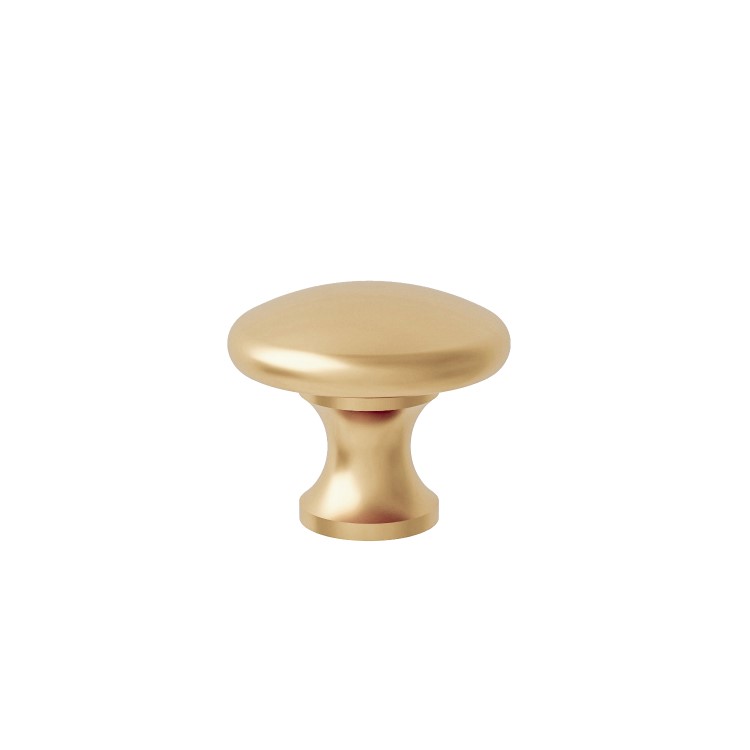 Brushed Brass Round Handle - Baxenden