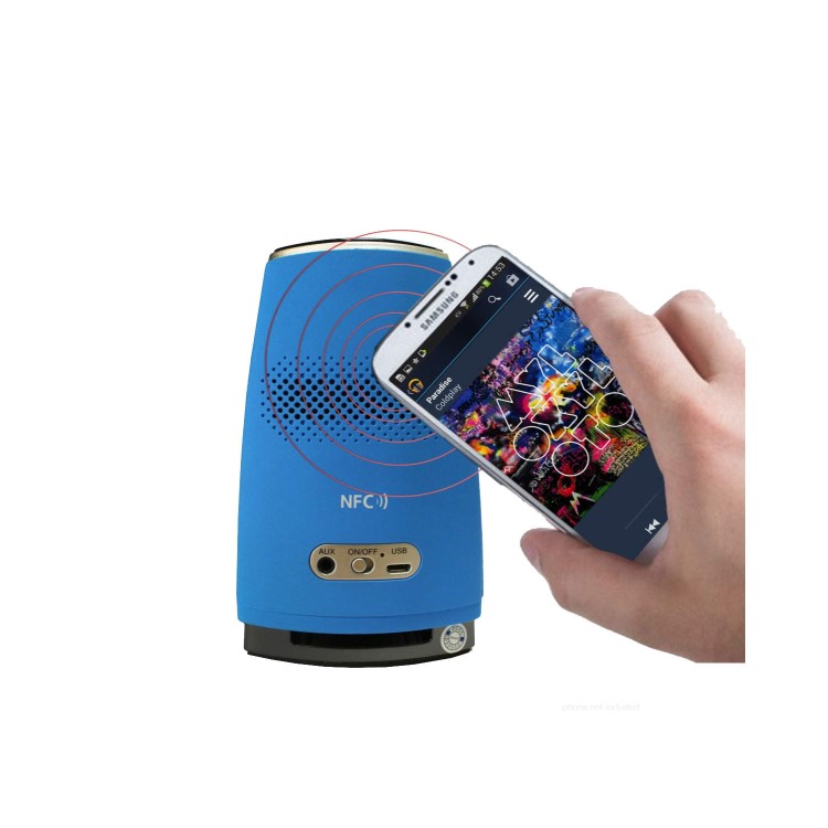 BluBeats Small Bluetooth NFC Wireless Speaker in BLUE