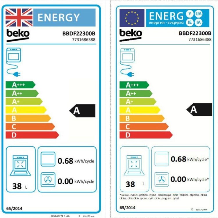 Beko Built-In Electric Double Oven - Black