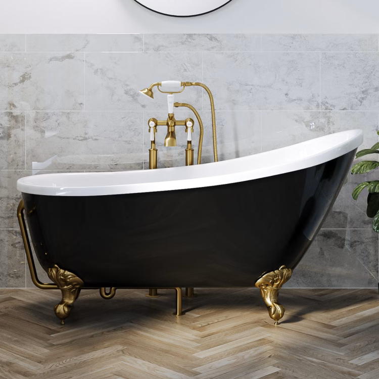 Traditional Exposed Bath Waste - Brushed Brass