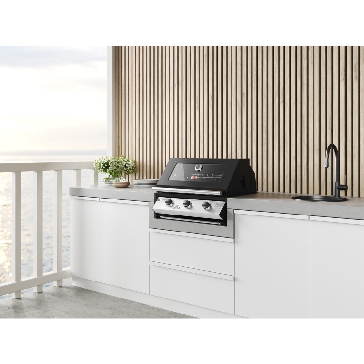 Beefeater 1200E 3 Burner Built in Gas BBQ - Black