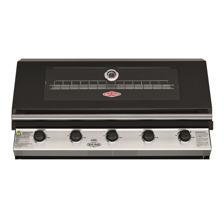 Refurbished Beefeater 1200E Series - 5 Burner Built in BBQ in Black 