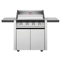 BeefEater 1600S Series - 4 Burner Gas BBQ Grill & Side Burner Trolley - Silver