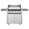 BeefEater 1600S Series - 4 Burner Gas BBQ Grill &amp; Side Burner Trolley - Silver