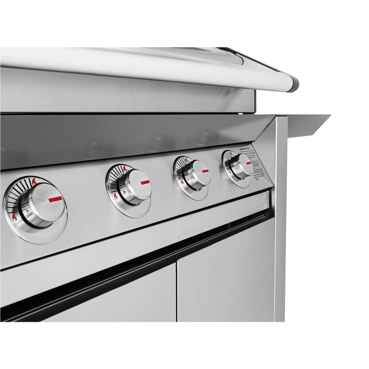 BeefEater 1600S Series - 4 Burner Gas BBQ Grill & Side Burner Trolley - Silver