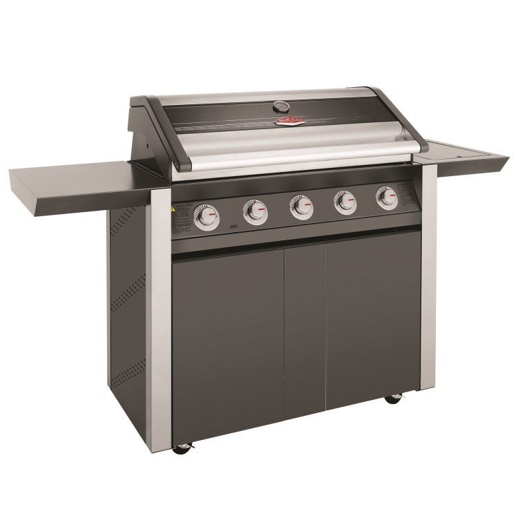BeefEater 1600E Series - 5 Burner Gas BBQ Grill & Side Burner Trolley - Dark