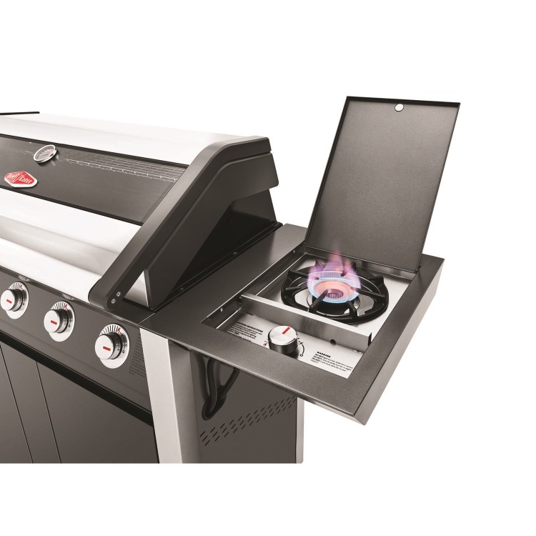 BeefEater 1600E Series - 5 Burner Gas BBQ Grill & Side Burner Trolley - Dark