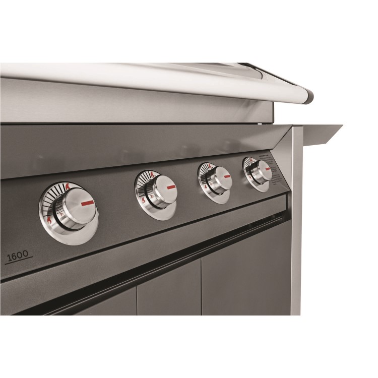 BeefEater 1600E Series - 5 Burner Gas BBQ Grill & Side Burner Trolley - Dark