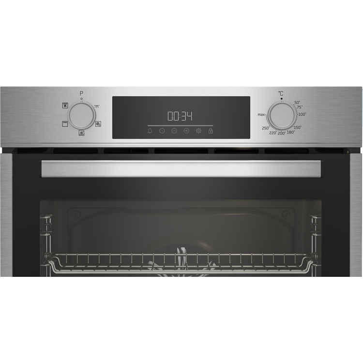 Beko Electric Single Oven with Steam Cleaning and Digital Timer - Stainless Steel